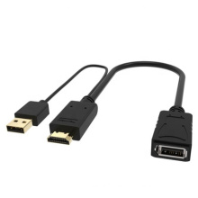 HDMI Male to DisplayPort Cable with w/USB Power Converter 4K@30Hz